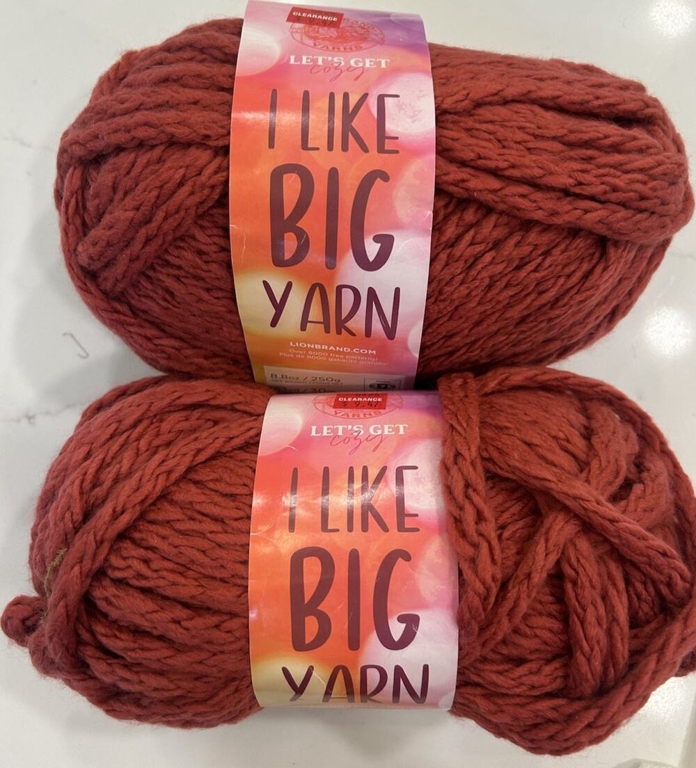 Lion Brand Yarn I Like Big Yarn Superchunky Knit Crochet Lot Of 2 Skeins Rosebud